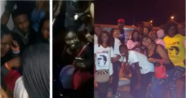 #BBNaija: More Loyal Fans Welcome Efe & Bisola Amidst Heavy Security As They Arrive Nigeria From South Africa (PHOTOS)
